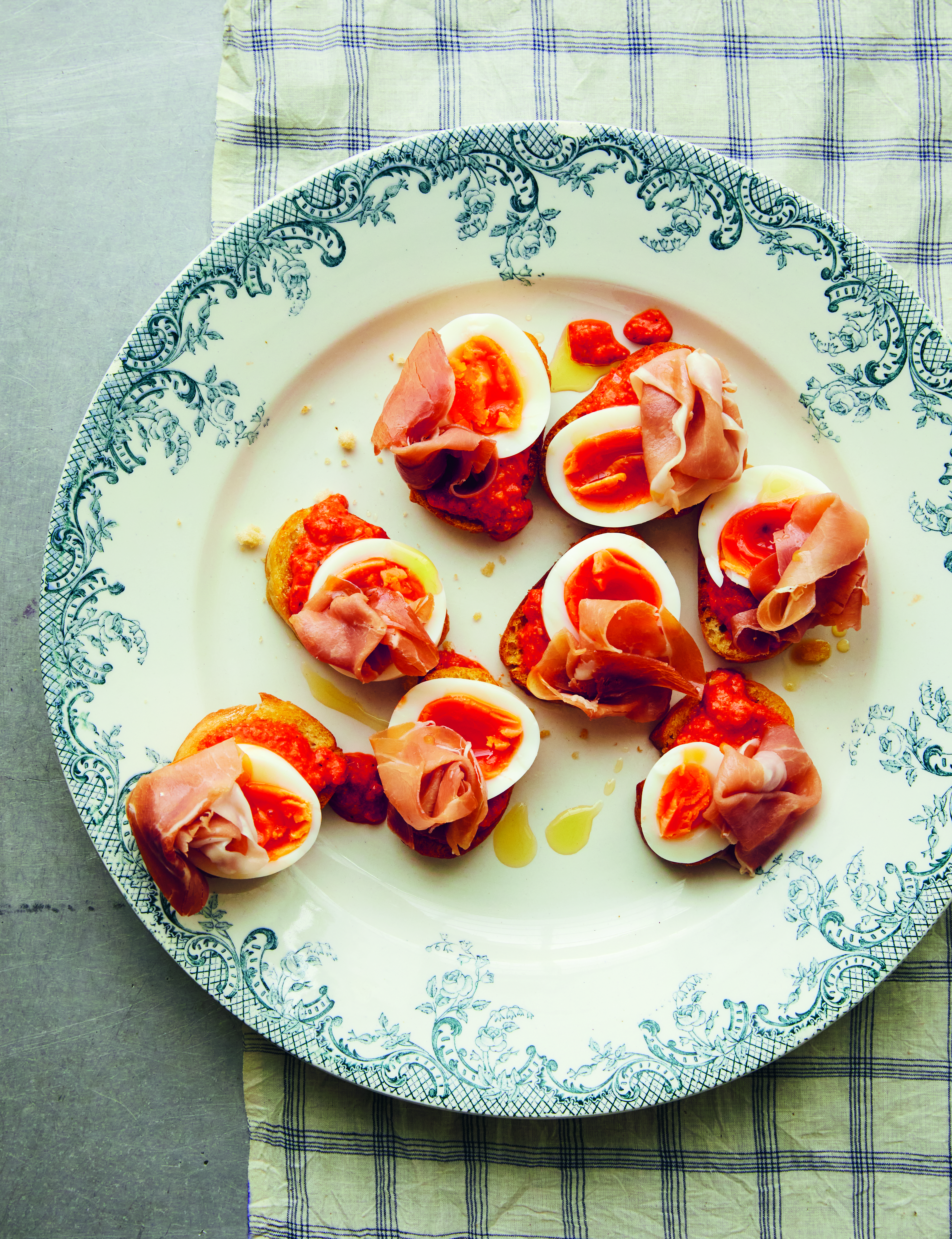 Rosie MacKean’s Ham, Egg and Romesco Toasts