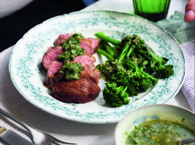 Tom Kerridge’s Lamb Rump with Rocket Salsa Verde Recipe