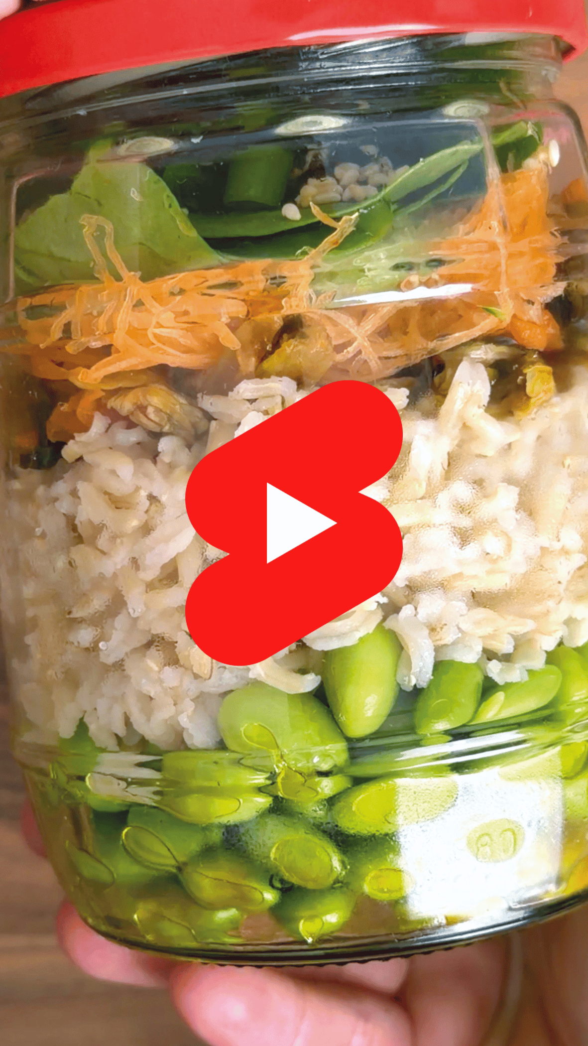 Korean-style jars with kimchi for easy work lunches