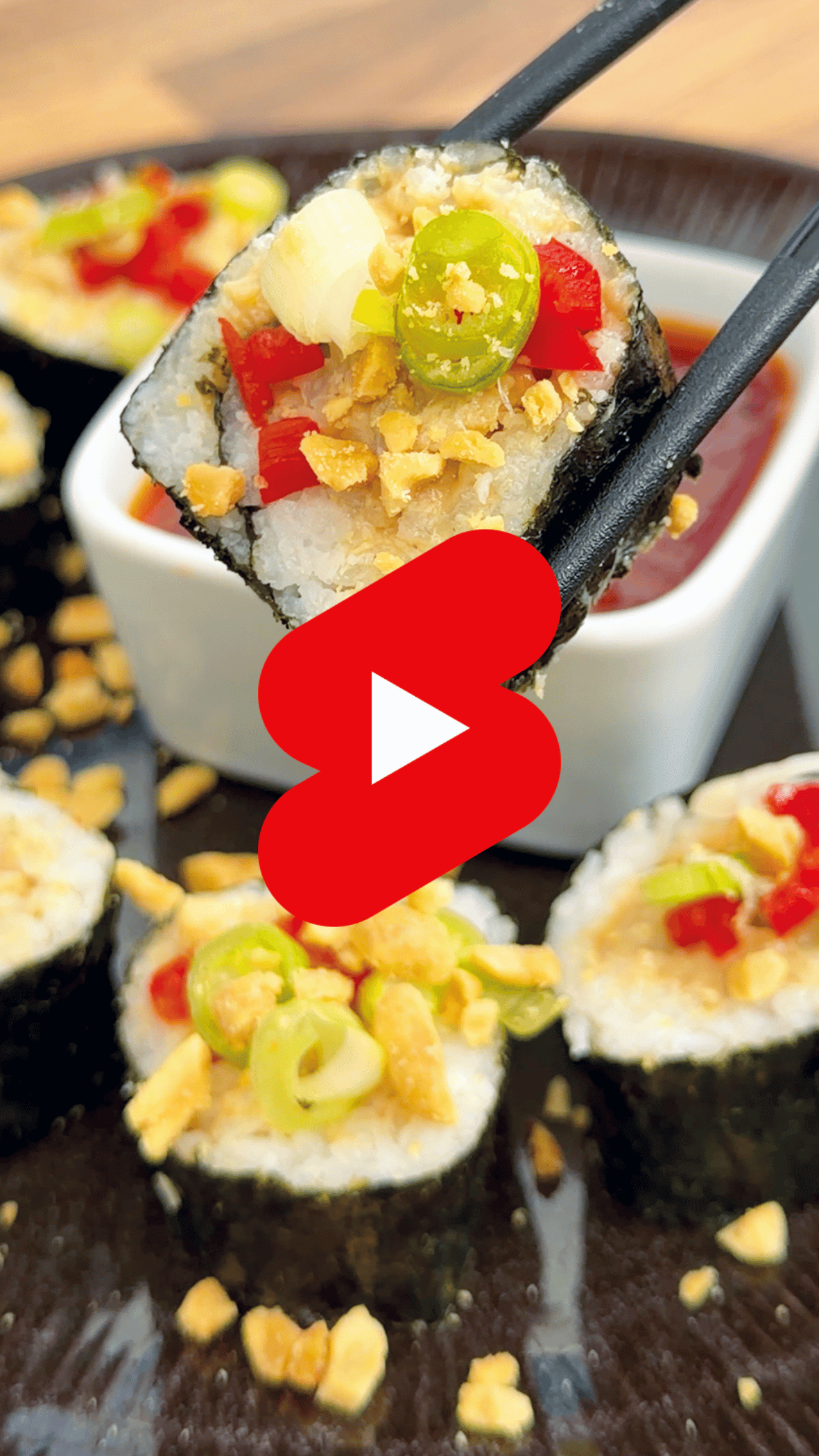 Turn leftovers into satay sushi rolls