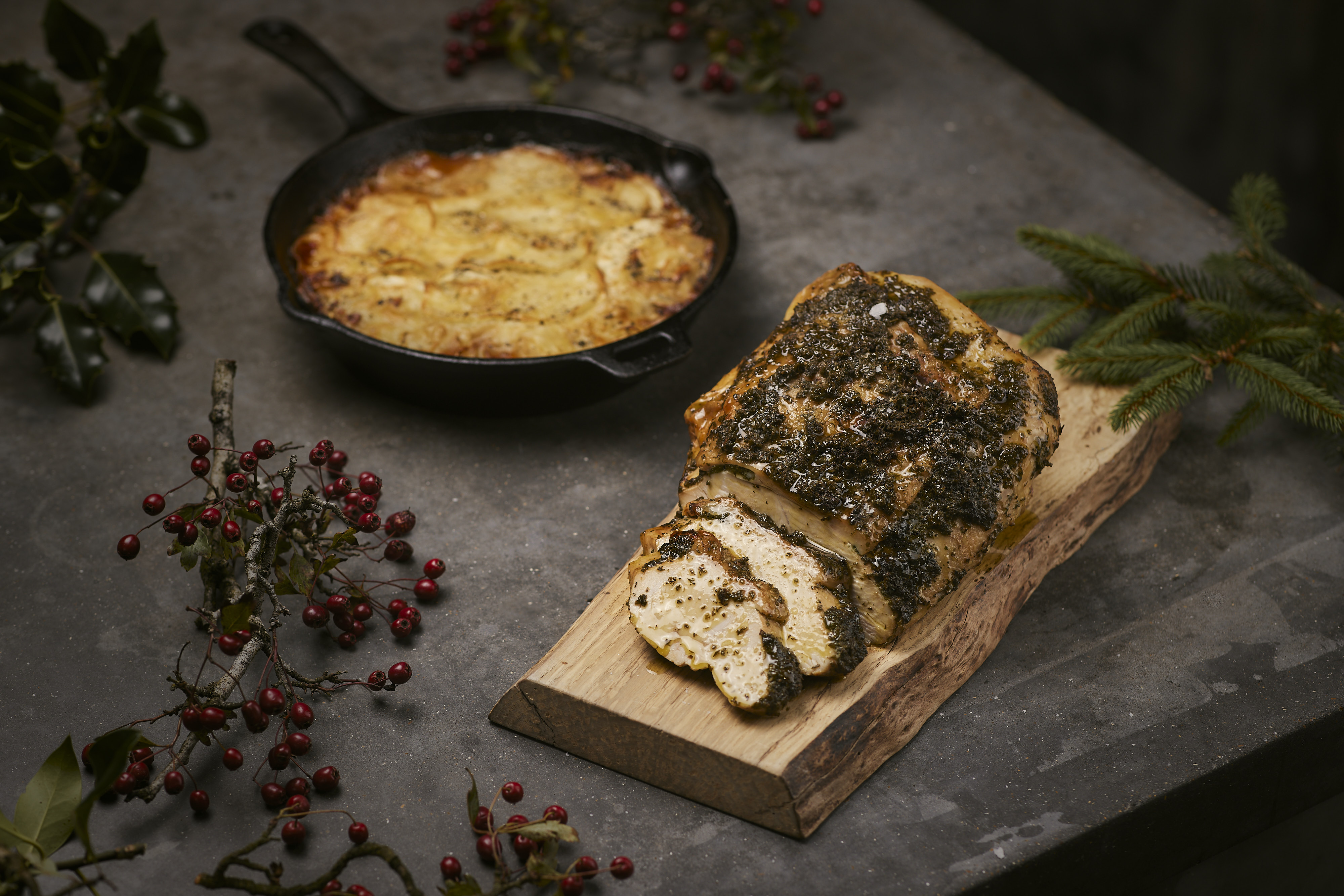 Simon Rogan’s Roasted Turkey Breast & Leg Ragout, Herb Butter Red King Edward Potatoes, Ibis Celeriac Recipe