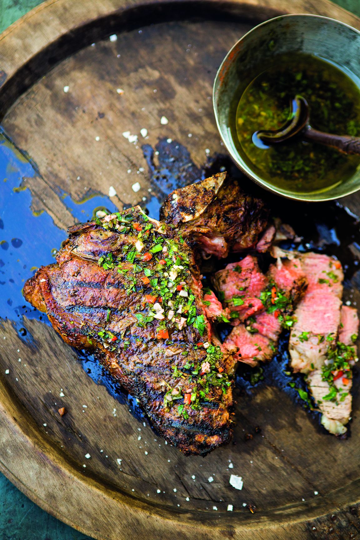 Herb-rubbed Porterhouse Steak With Chimichurri