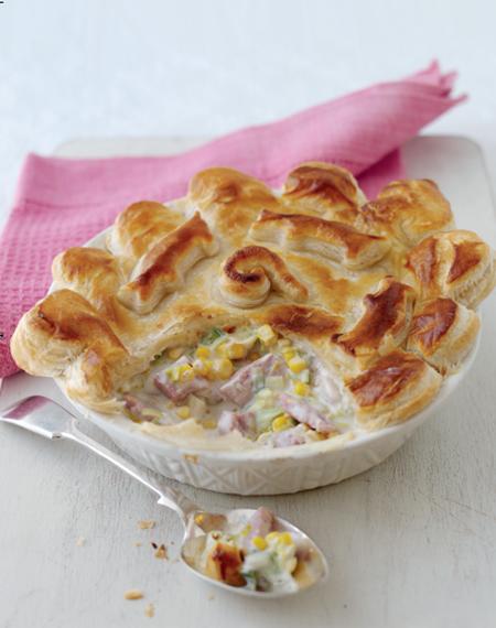 Bacon, Leek & Sweetcorn Puff Pie