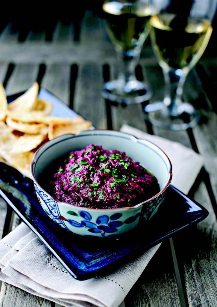 Beetroot, Walnut & Herb Dip with Pitta Crisps