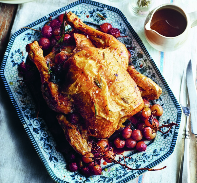 Ben Tish’s Roasted Chicken with Grapes, Wine and Rosemary Recipe