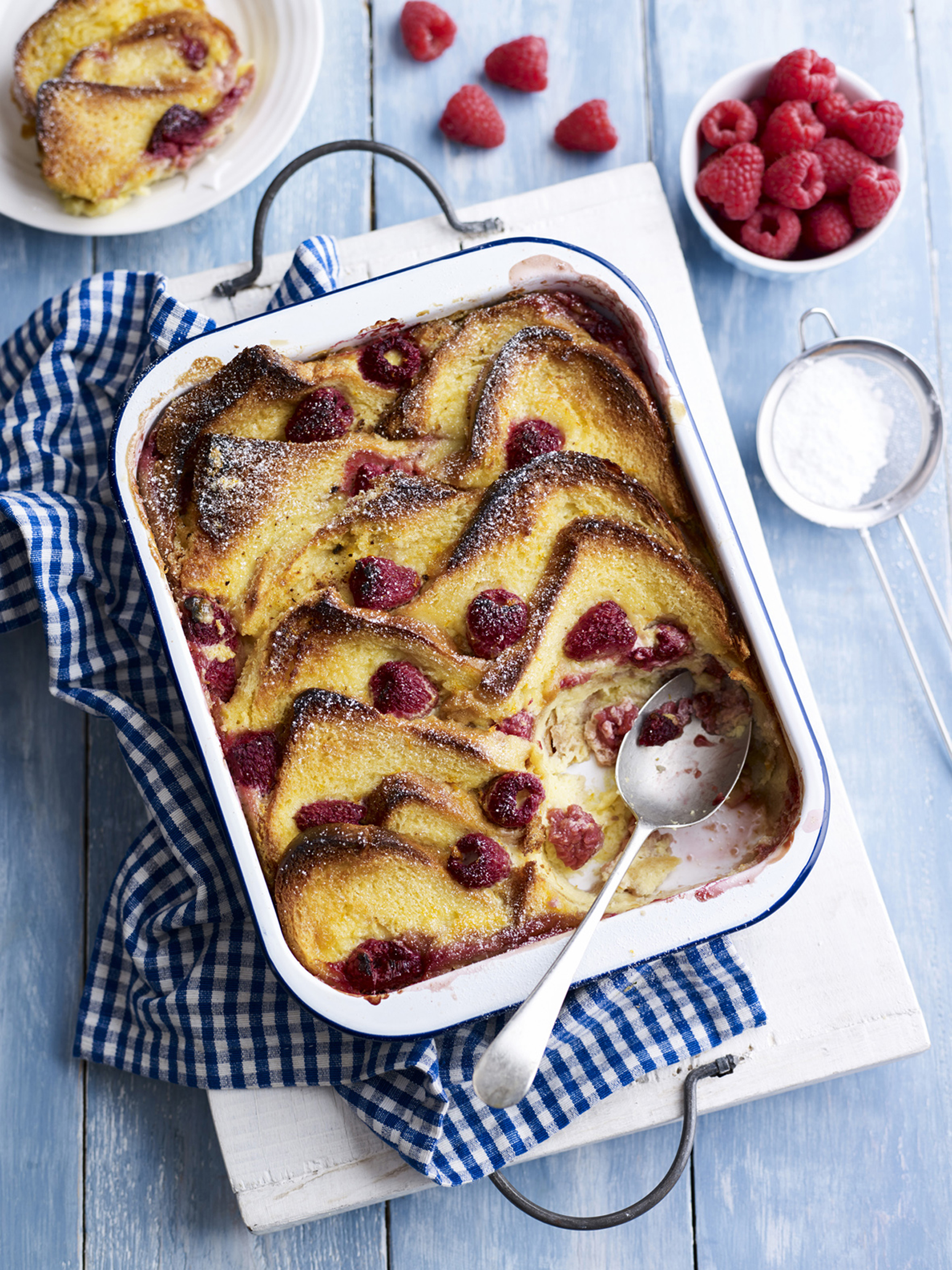 Raspberry Brioche Pudding