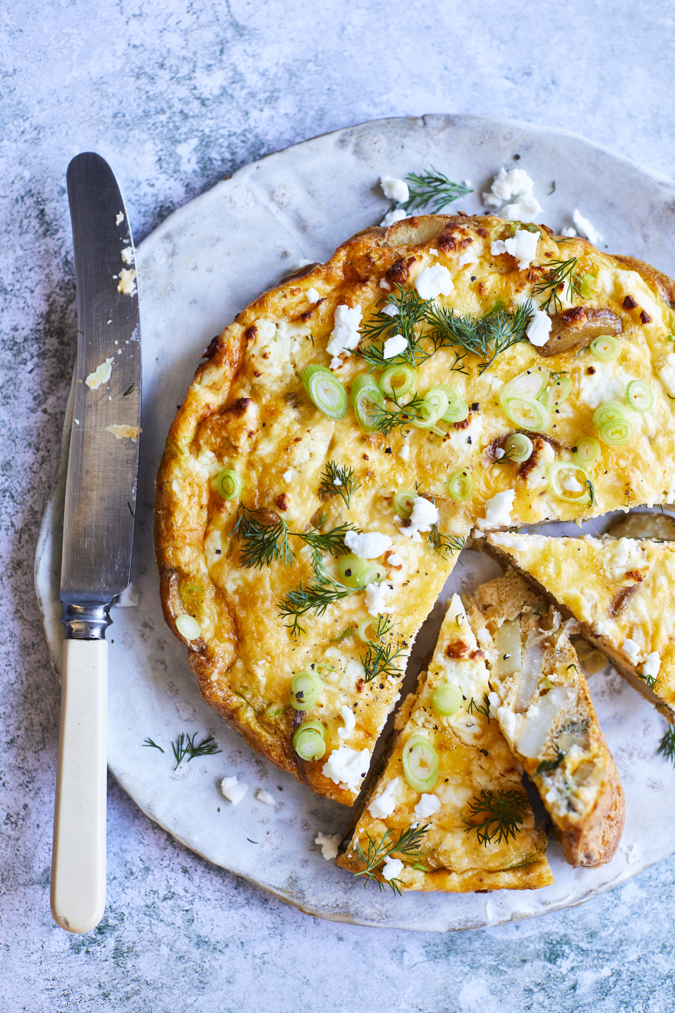 Potato, Spring Onion & Feta Frittata
