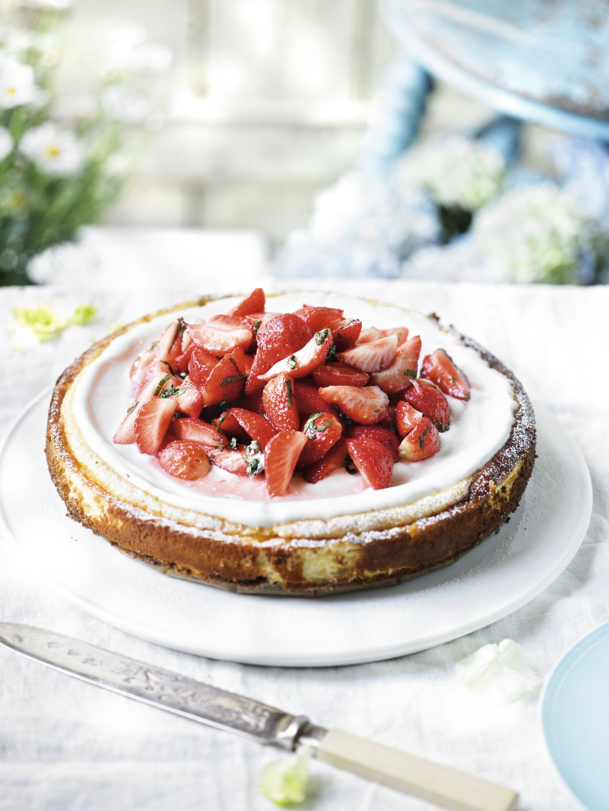 Fresh Strawberry & Vanilla Baked Cheesecake