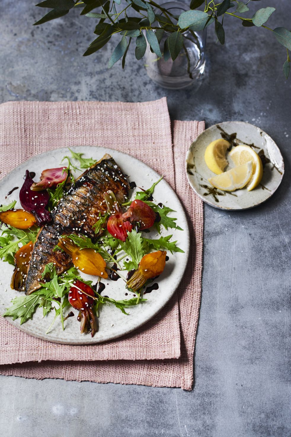 Gizzi’s Pan Griddled Mackerel with Soy Glazed Beetroot