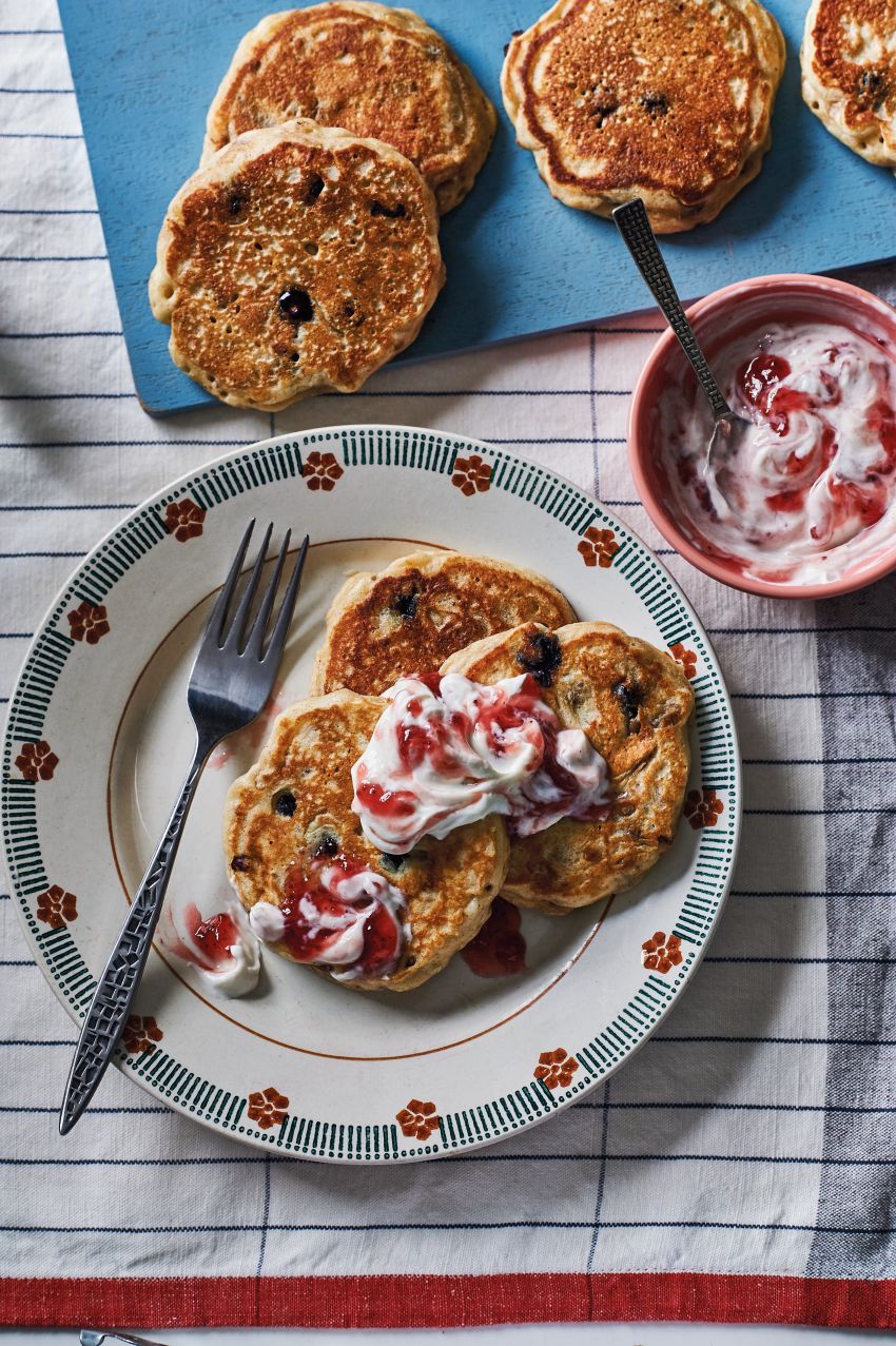 Granola & Blueberry Pancakes