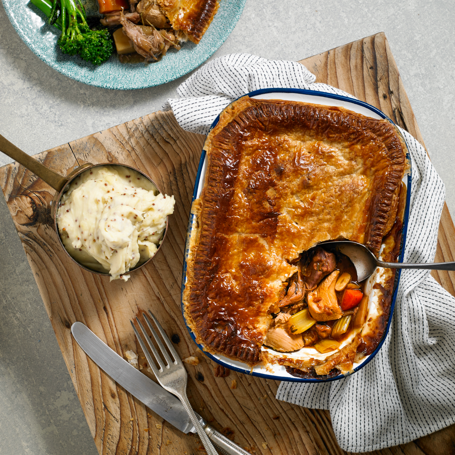 Game Pie with Mustard Mash