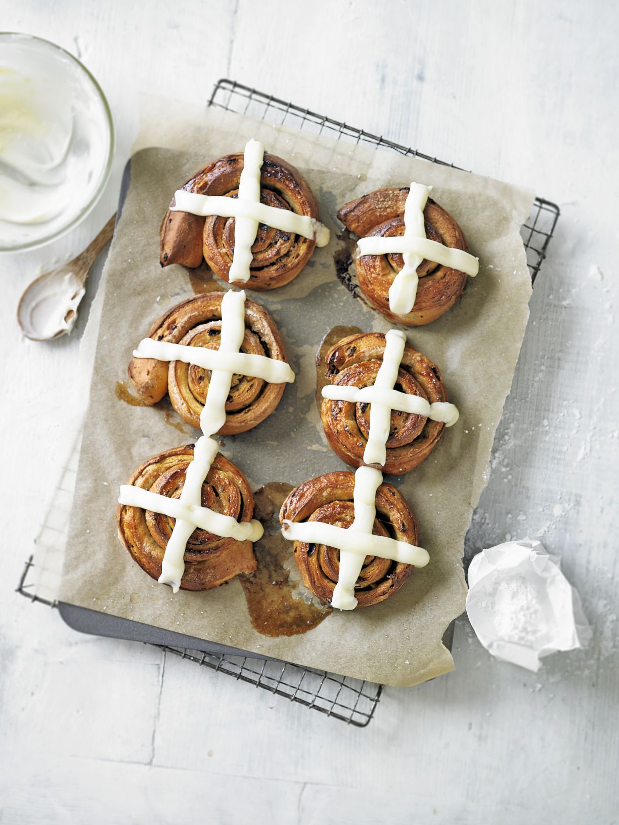 Hot Cross Bun Cinnamon Rolls