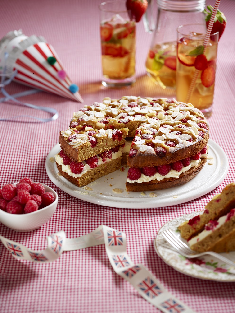 British Raspberry, Apricot and Almond cake