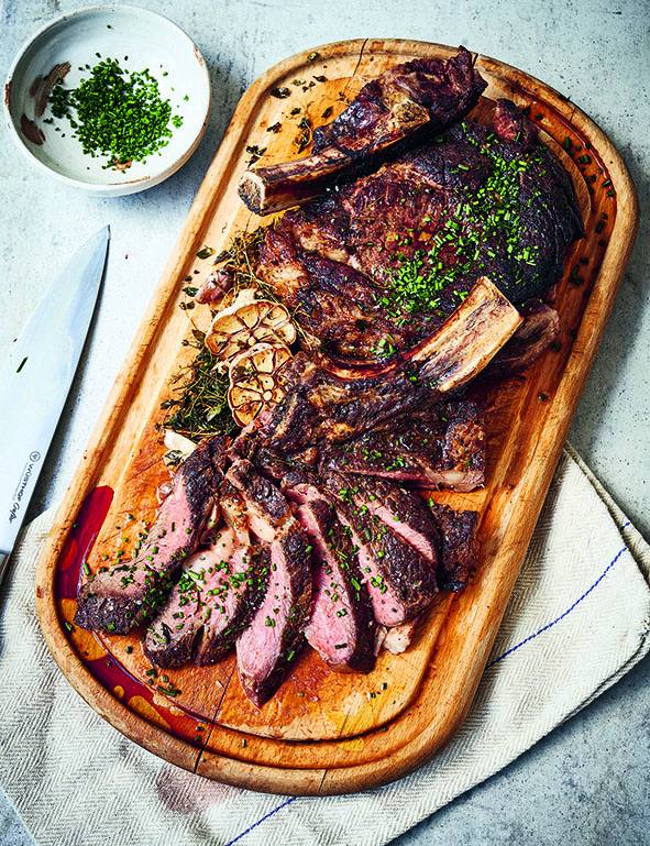 Roast Rib of Beef with Yorkshire Pudding, Onion Gravy and Chive & Black Pepper Butter