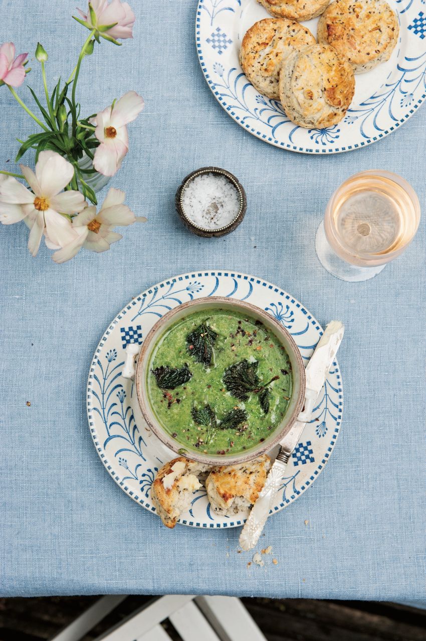 Nettle Soup with Seaweed Scones