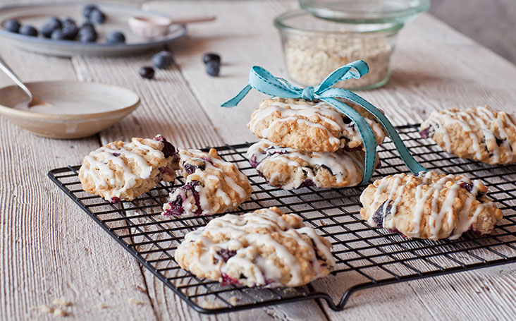 Oatmeal Biscuits with Blueberries & White Chocolate