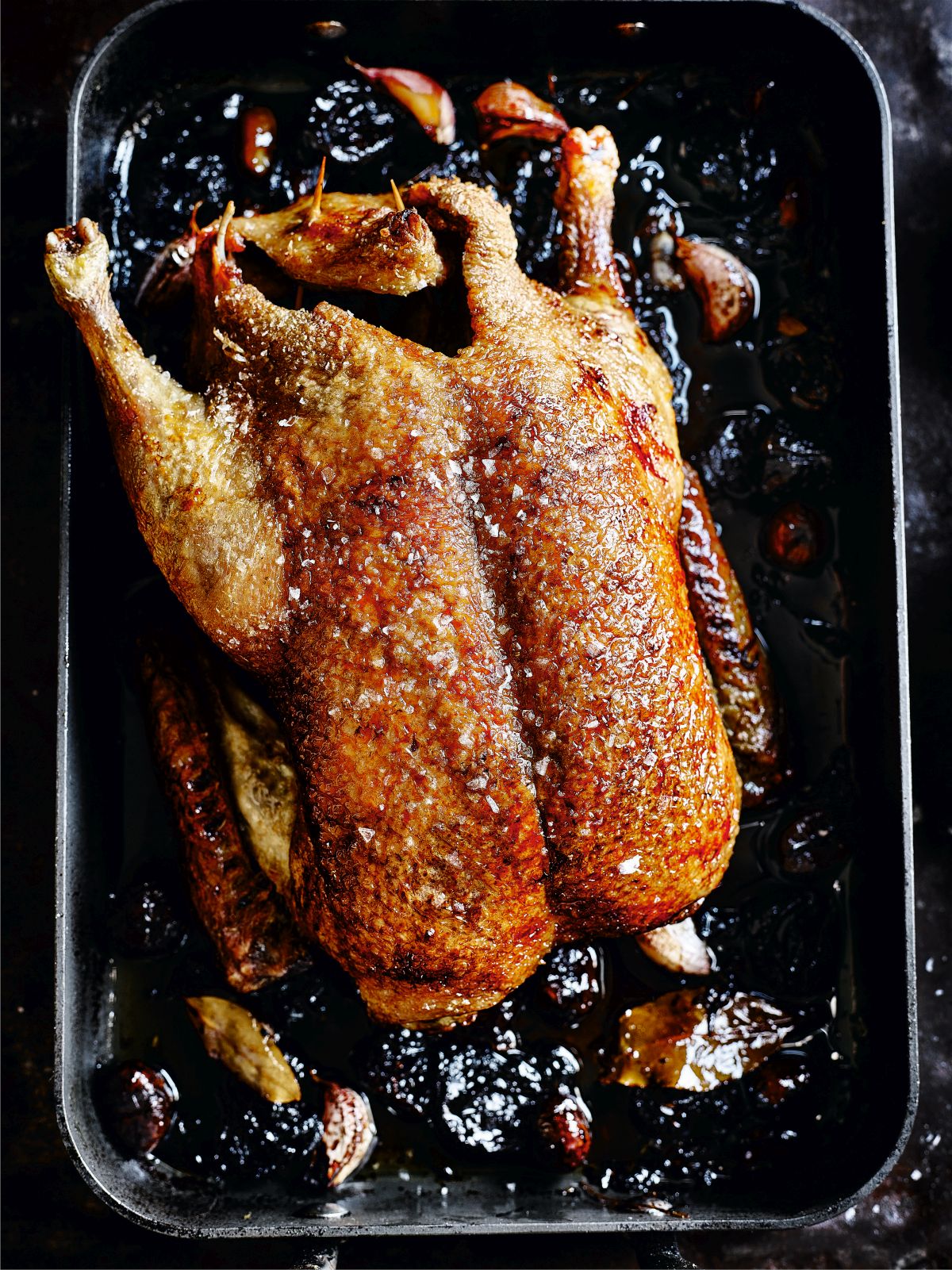 Roast Duck with Prunes, Chestnuts & Sherry