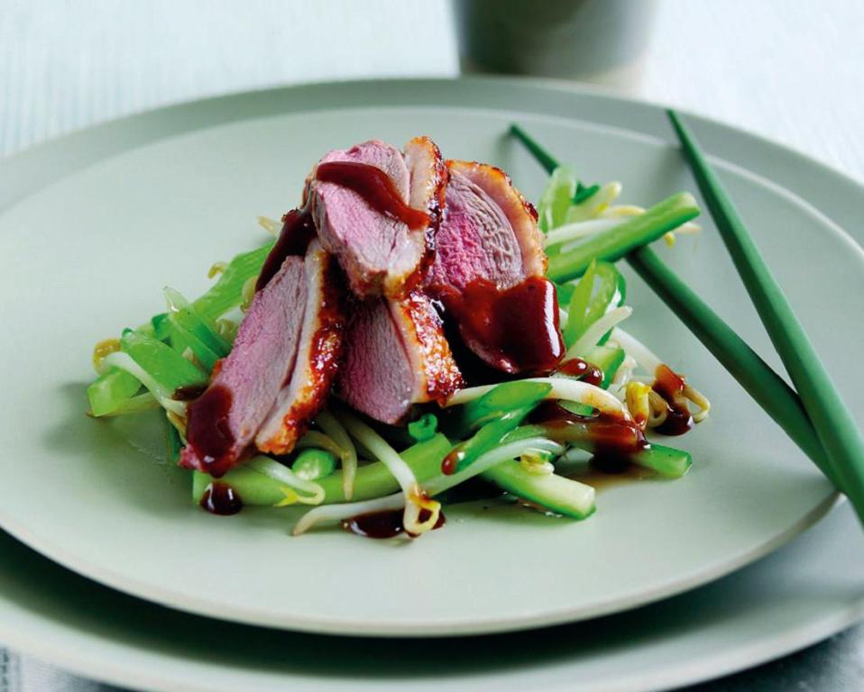 Roast Glazed Duck with Stir Fried Vegetables