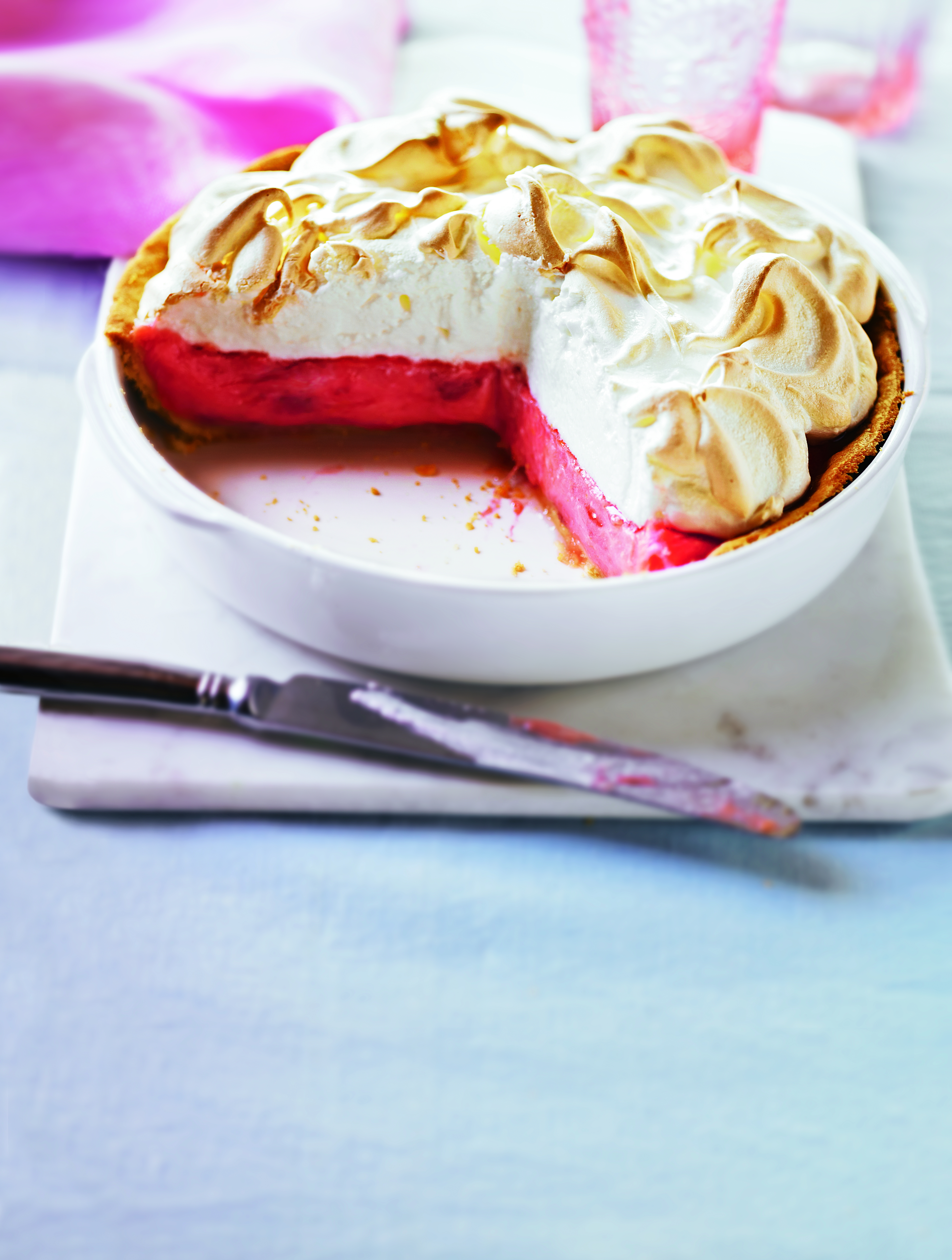 Rhubarb Meringue Flan
