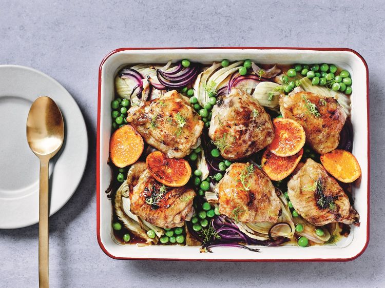 Clementine Roast Chicken Tray Bake