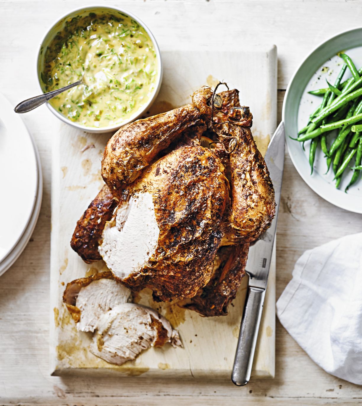 Roast Chicken with Watercress & Ginger Mayonnaise