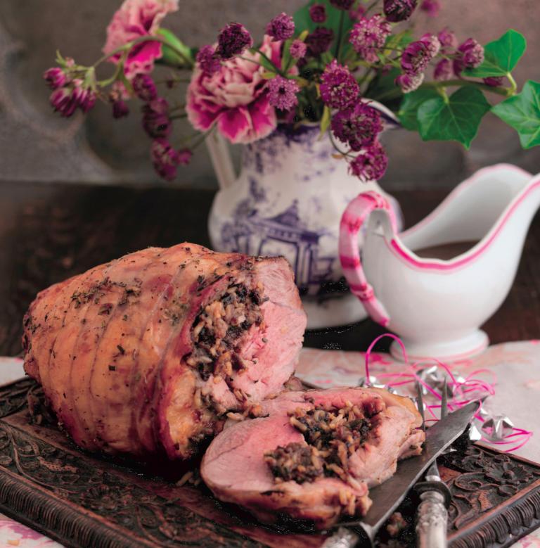 Rolled Shoulder of Lamb with Christmas Pudding Stuffing