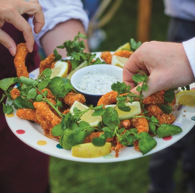 Salmon Goujons with Laverbread Tartare