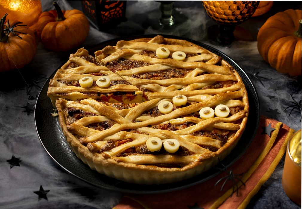 Mummified Sweet Potato, Cheese & Pancetta Tart