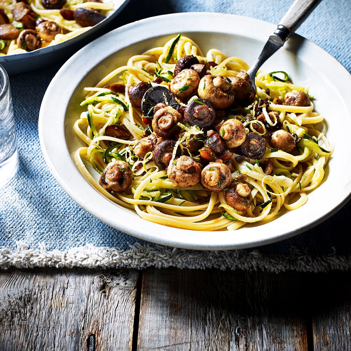 Tagliatelle with Mushrooms, Chestnuts & Chives