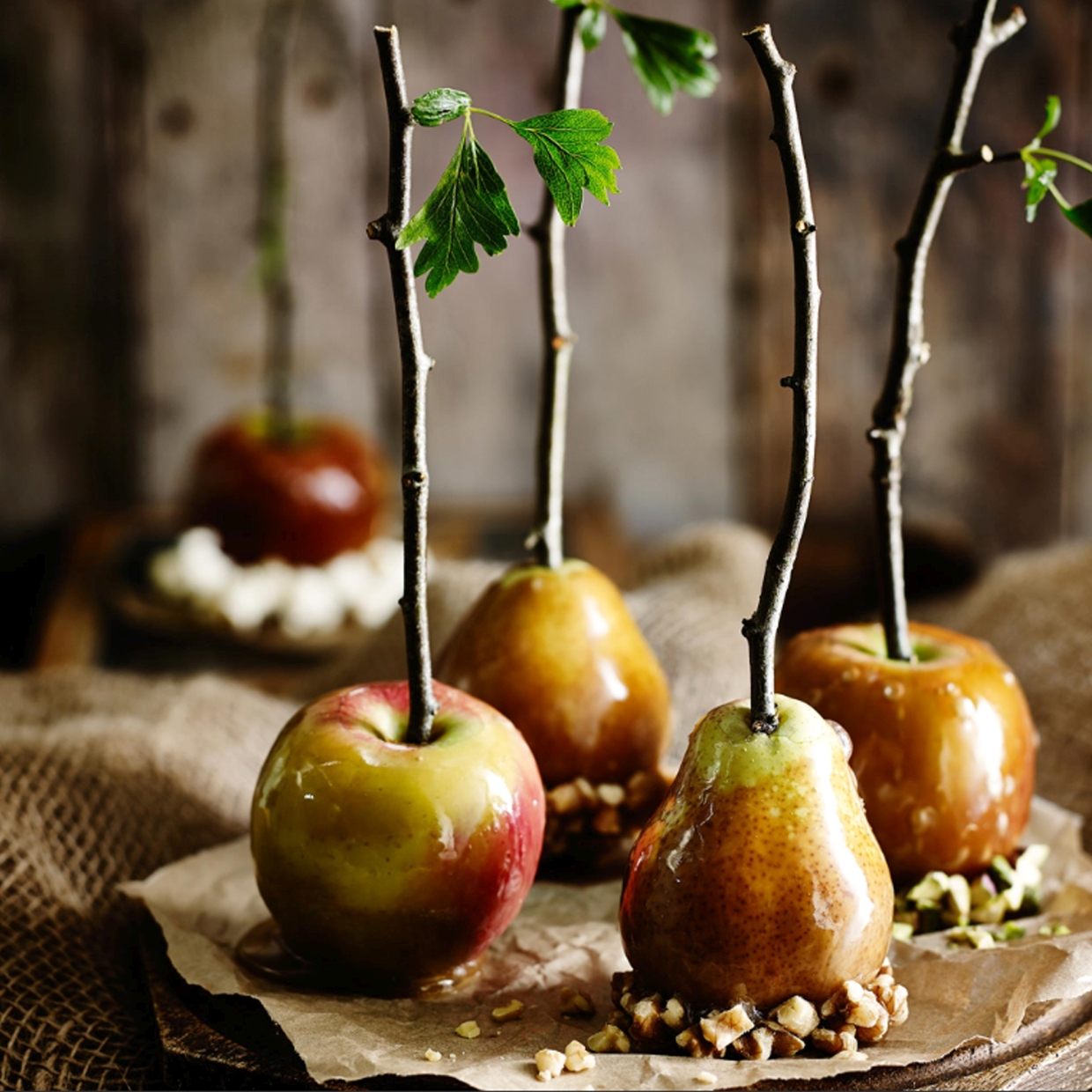 Toffee apples and pears
