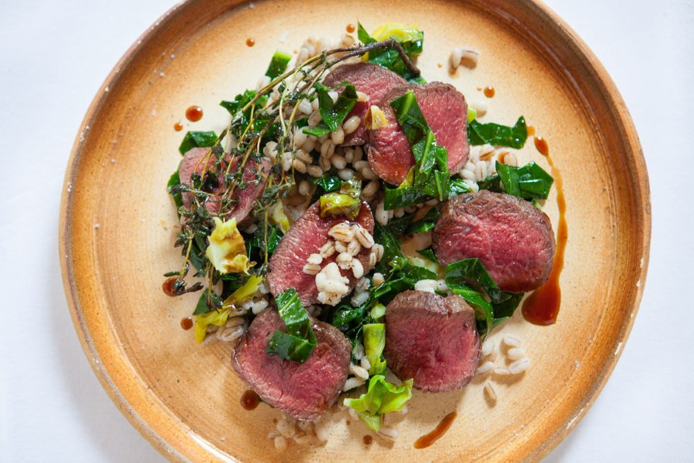 Venison With Seasonal Greens & Barley