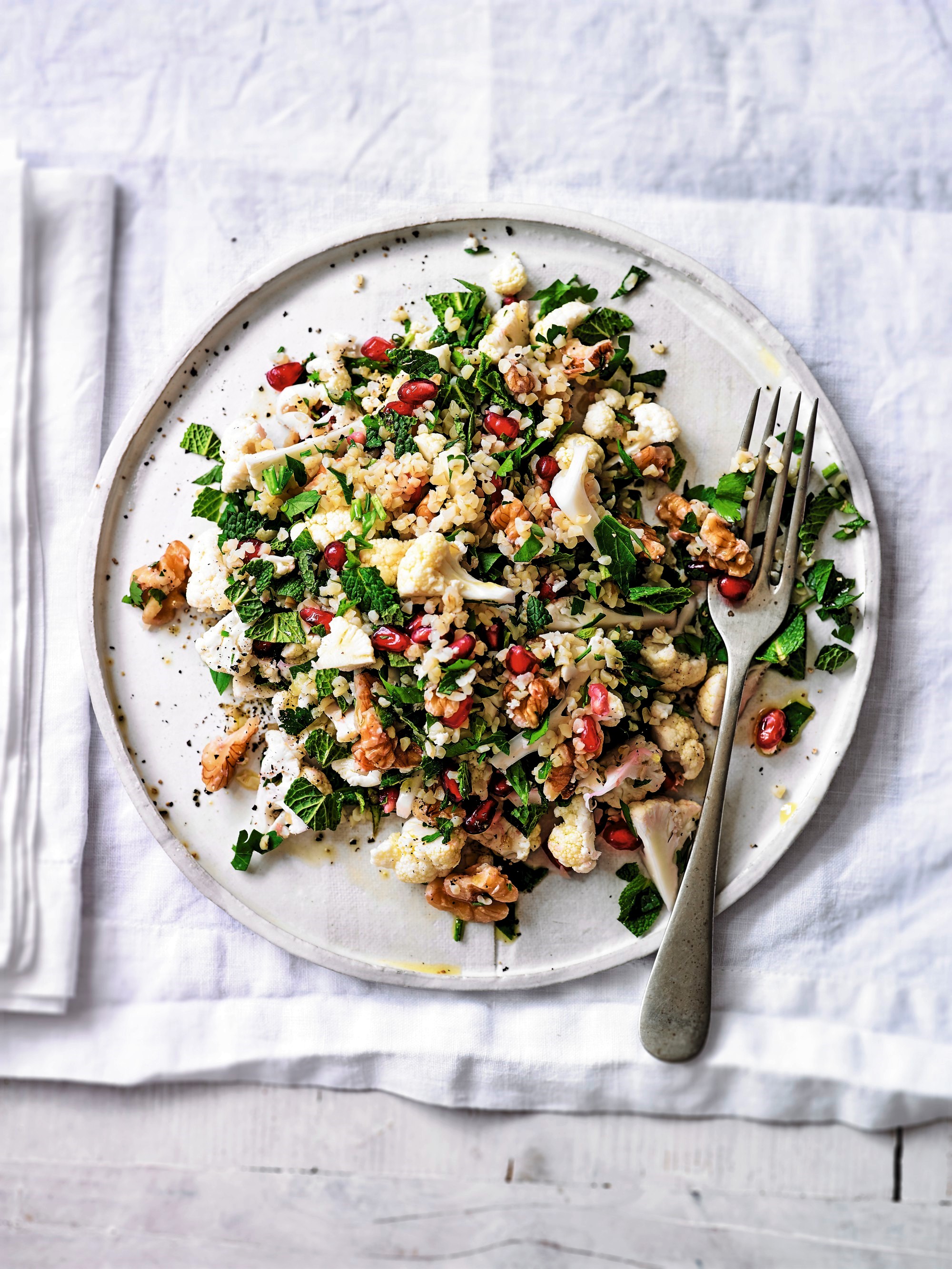 Warm Cauliflower & Pomegranate Tabbouleh