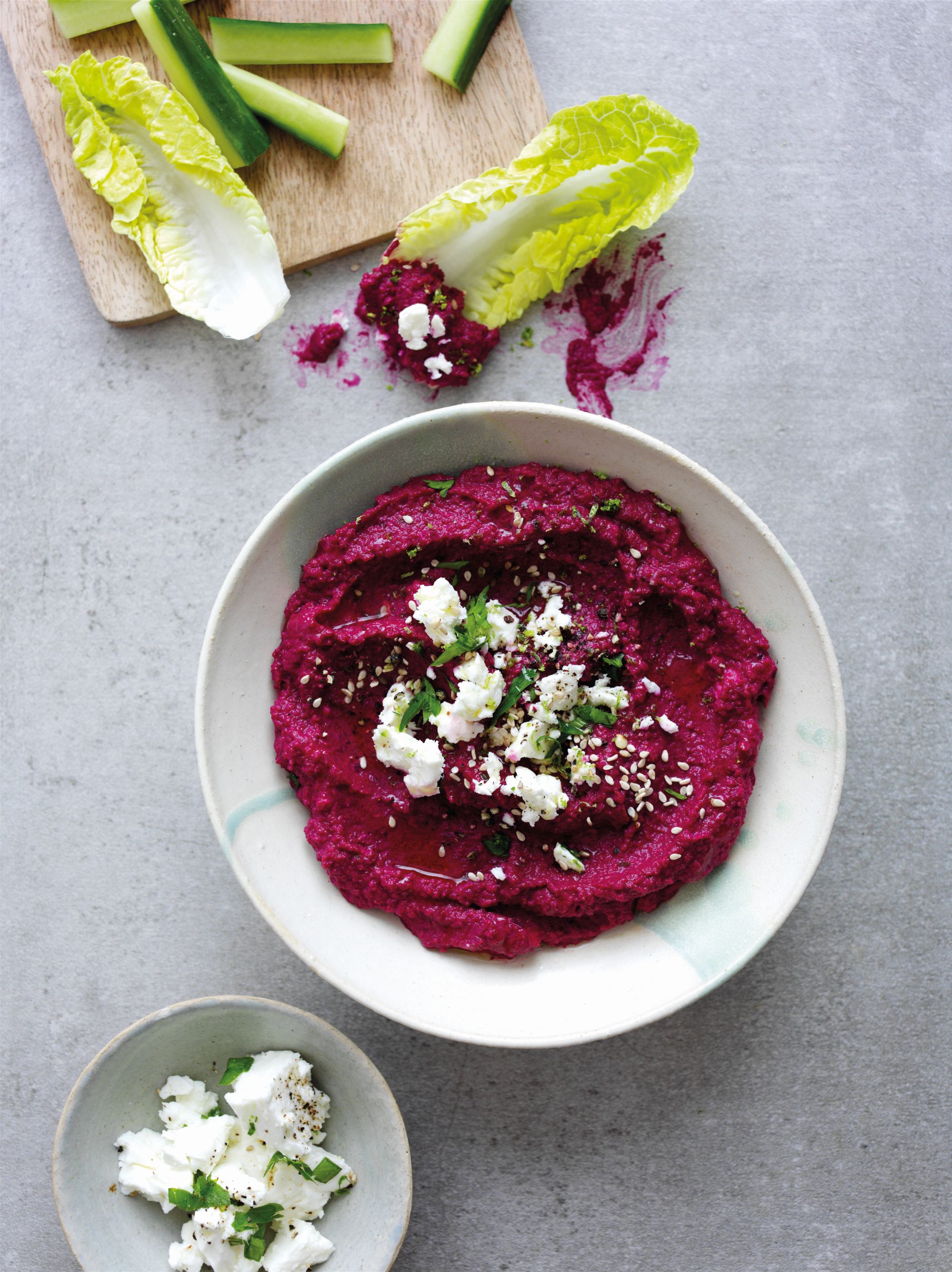 Beetroot Dip with Feta, Sesame & Lime