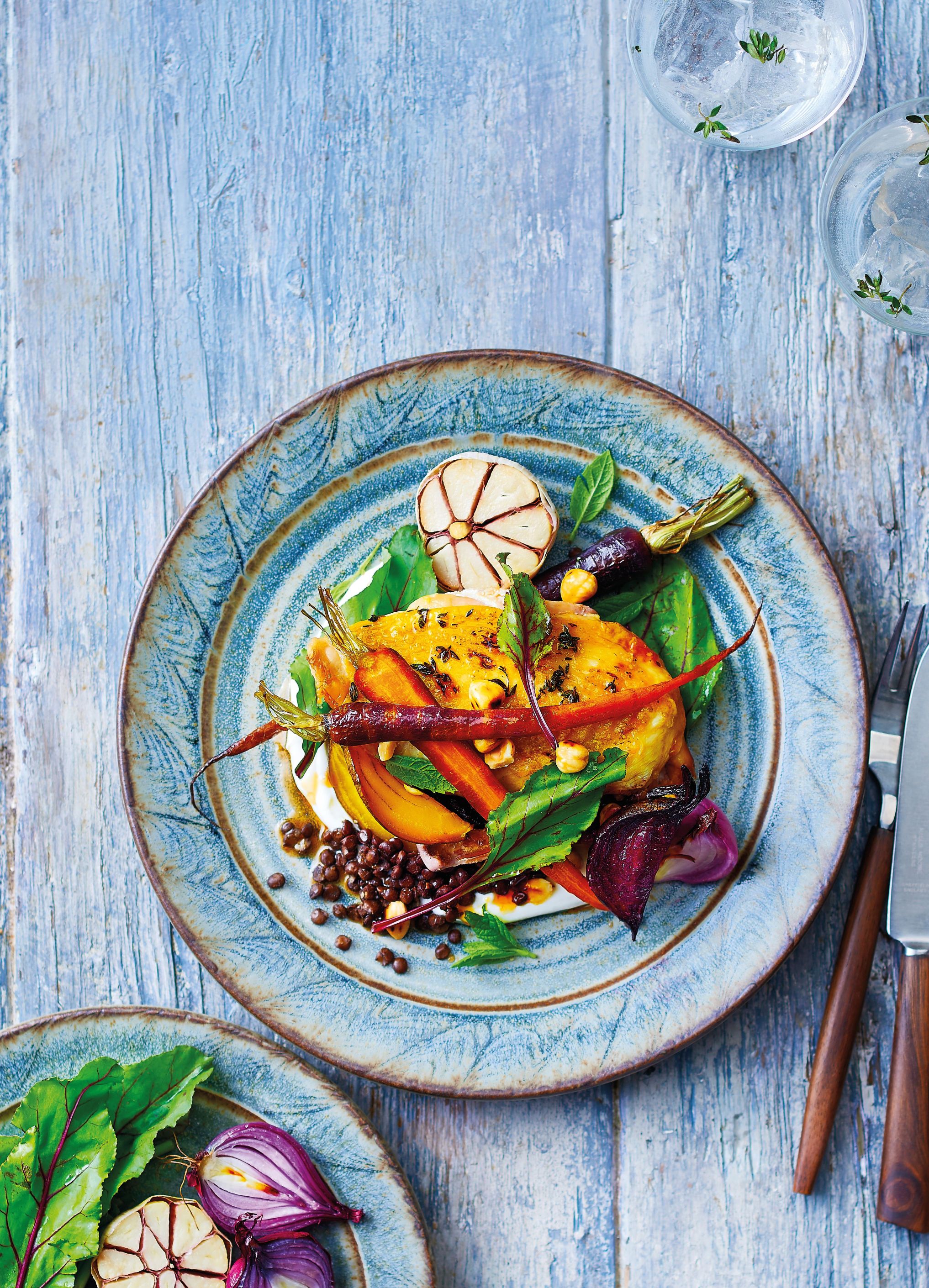 Roast Chicken, Lentil & Root Veg Winter Salad