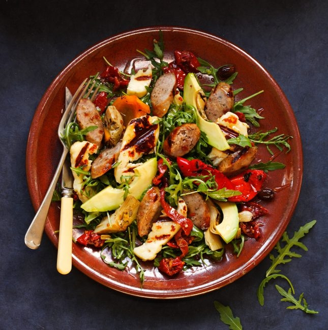 Sausage & Halloumi Salad