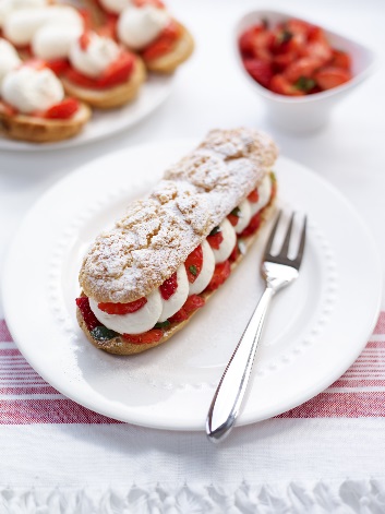 Strawberry and Lemon Thyme Eclairs