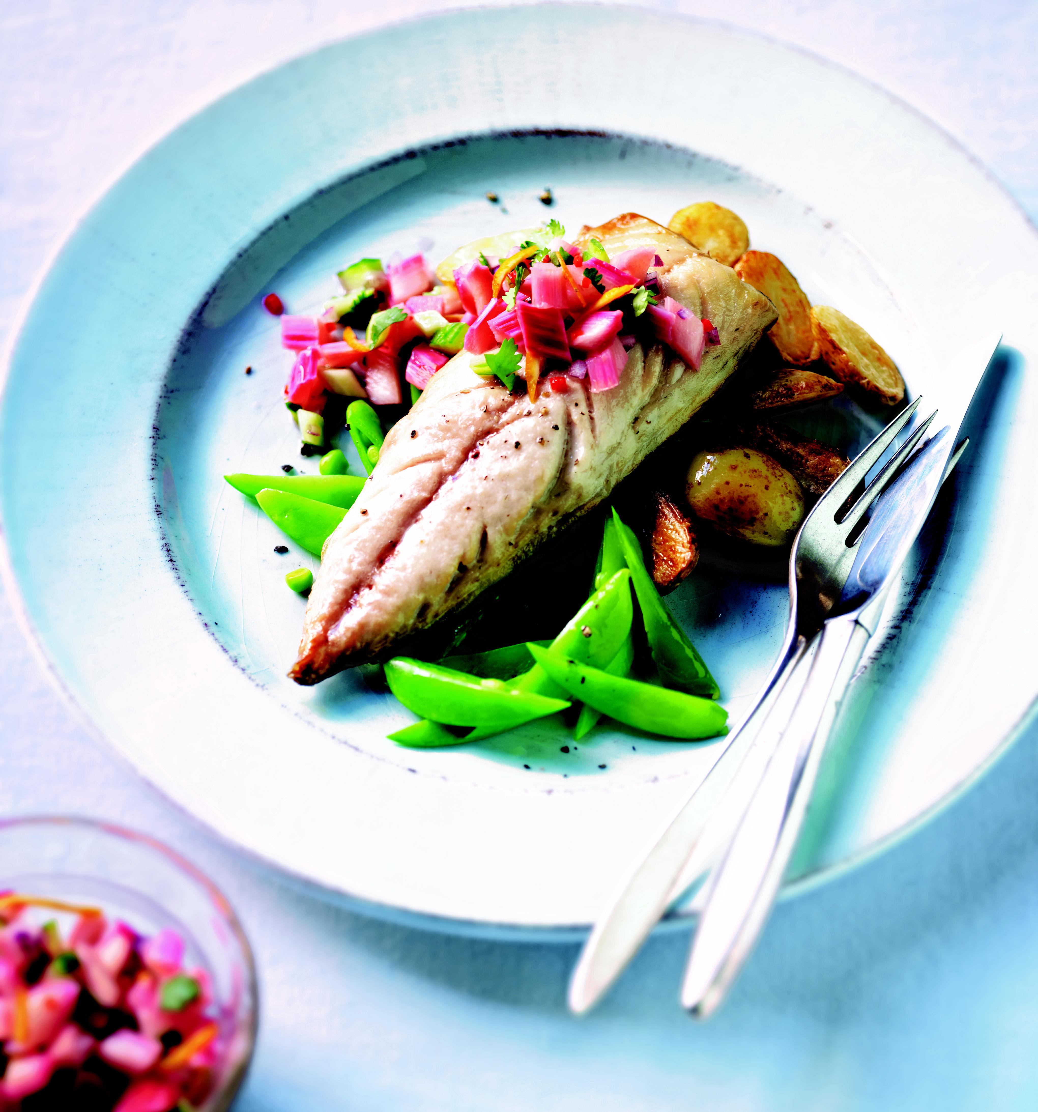 Mackerel with Rhubarb Salsa