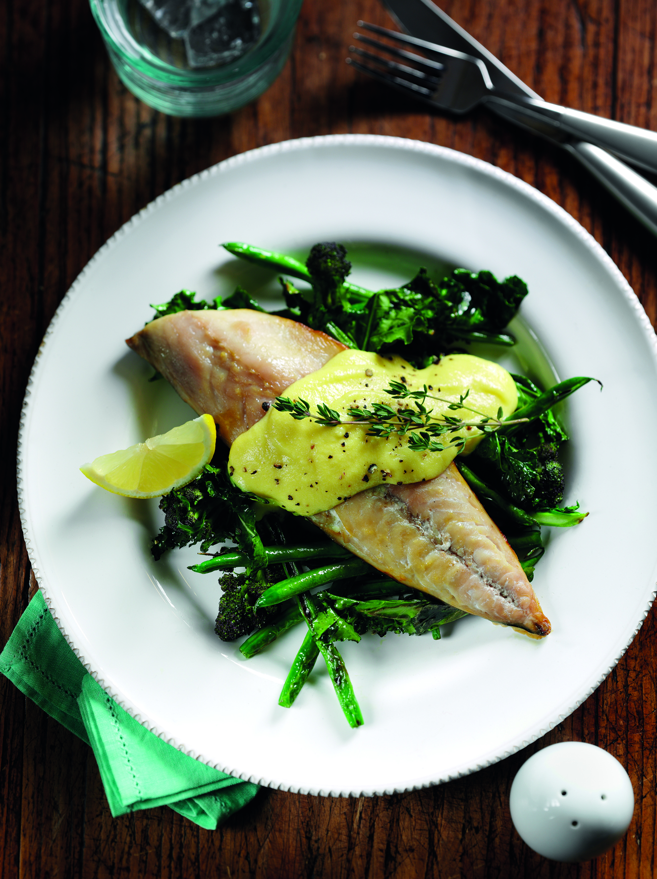 Mackerel with Broccoli and Special Scrambled Eggs