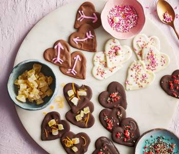 Image for recipe - Decorated Chocolate Hearts