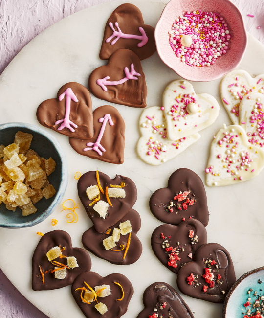 Image for Recipe - Decorated Chocolate Hearts