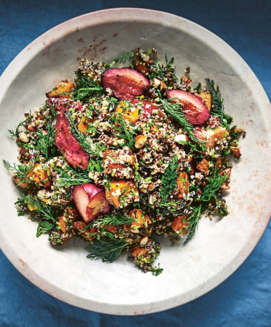 Image for Recipe - Tom Hunt’s Smokey Quinoa Salad with Squash, Plums & Almonds
