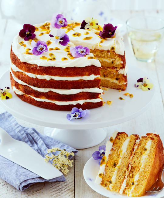 Image for Recipe - Elderflower, Orange & Passion Fruit Layer Cake