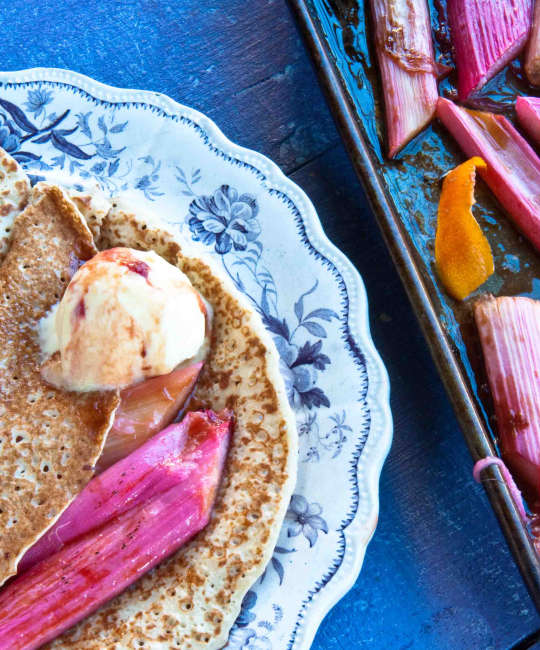 Image for Recipe - Rhubarb & Orange Pancakes
