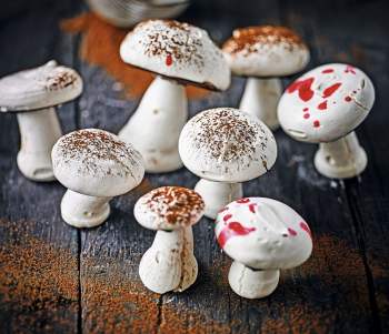 Image for recipe - Poison Mushroom Meringues
