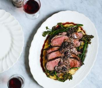Image for recipe - Theo Randall’s Roast Lamb with Creamy Olive Sauce