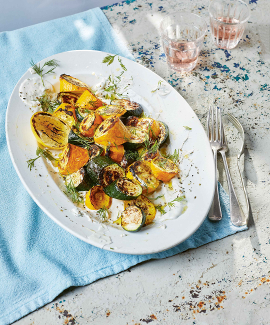 Image for Recipe - Charred Courgettes with Lemon & Dill Salad