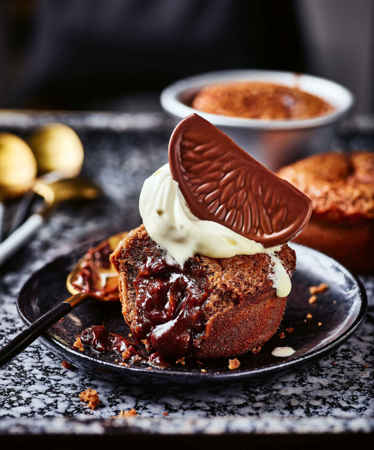 Image for Recipe - Melt-in-the-middle Chocolate Orange Pudding