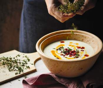 Image for recipe - Potato, Parsley & Thyme soup with Chorizo