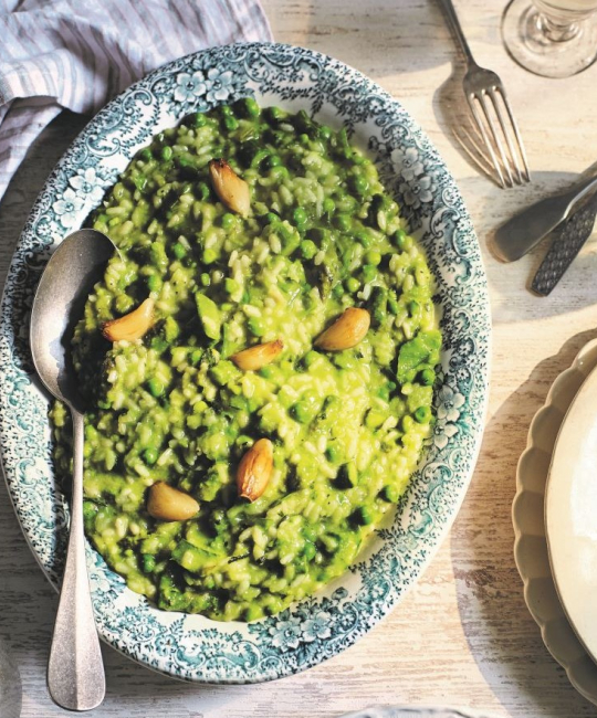 Image for Recipe - Asparagus and Sugar Snap Pea Risotto