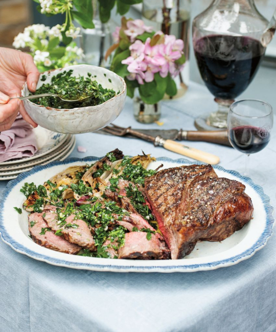 Image for Recipe - Beef Rump with Chimichurri & Charred Chicory